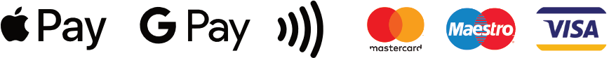 We accept Apple Pay, Google Pay, Mastercard, Maestro and Visa